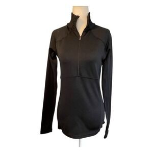 Calia Cold Weather 1/2 Zip Compression Running Shirt Black Knit Pull-Over S